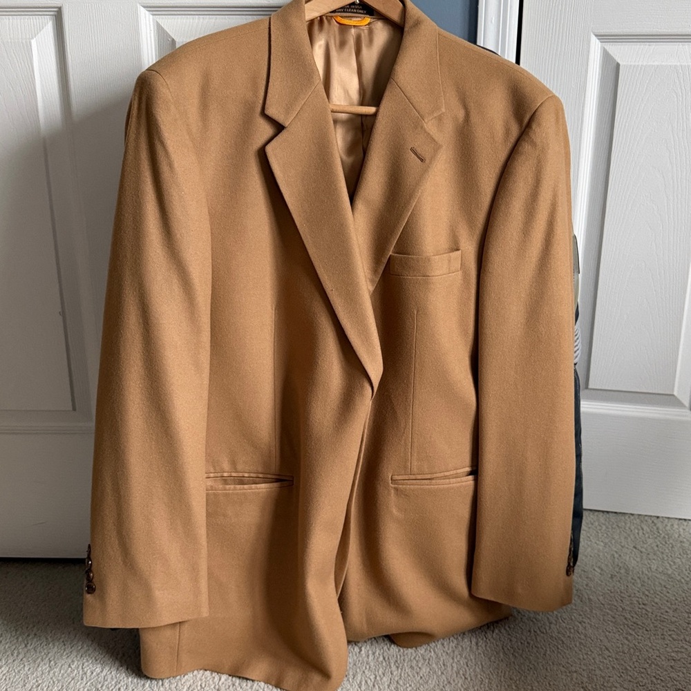 Mens 100% Cashmere Sports tan coat